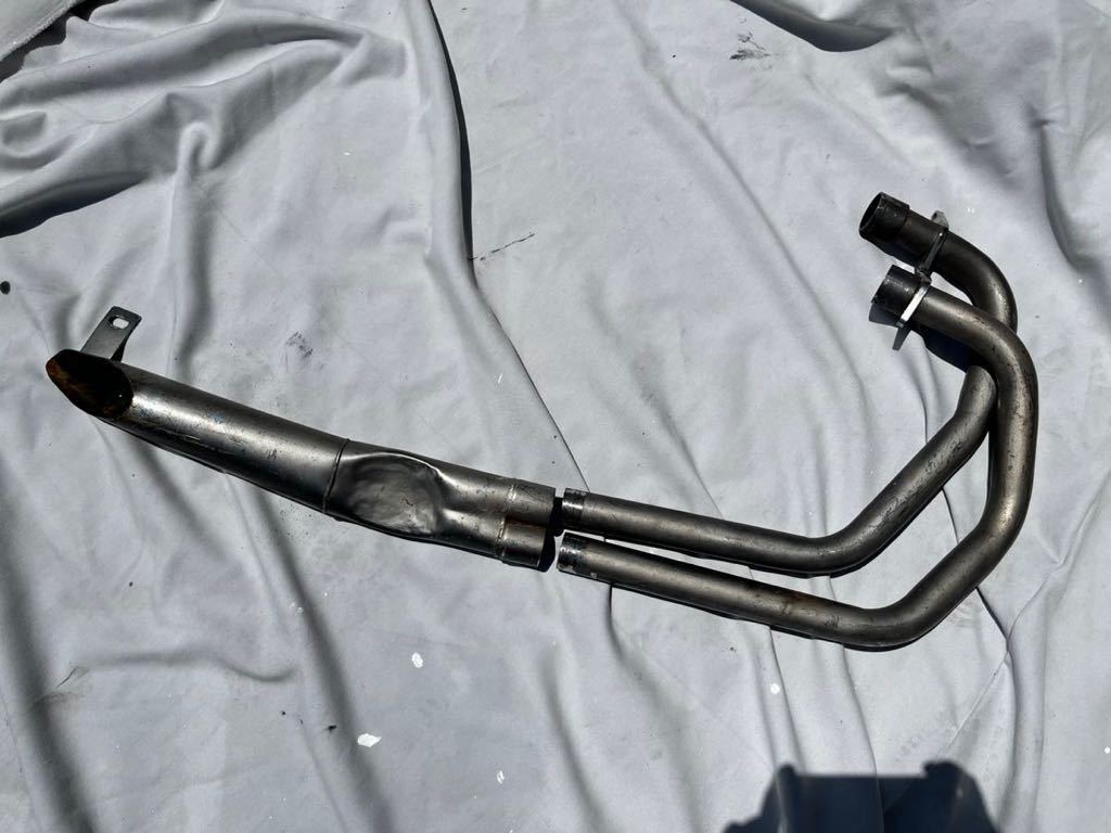 中古良品]当時物 GSX250E ハス切り マフラー クロス管 つぶし 結構吸い 