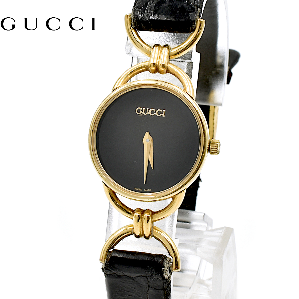 GUCCI グッチ 6000.2.L QZ クォーツ レディース腕時計 ブラック