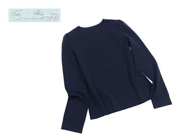 FOXEY ニットトップ シンプルロングスリーブ 42 ブラック ポリエステルBLEND 36949