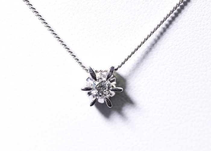 C-83☆Pt850 ダイヤモンド0.18ct プラチナ ネックレス ダイヤモンド
