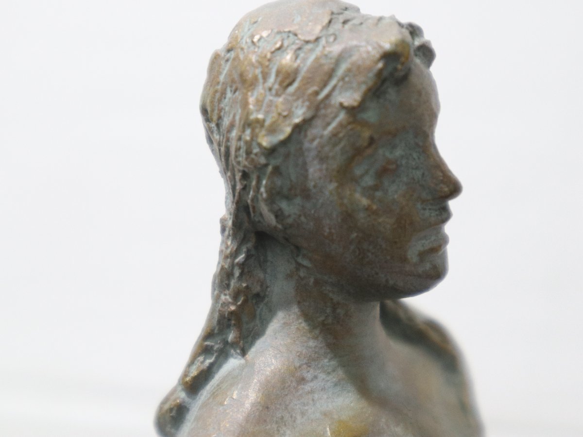 山本眞輔 作「みのり」ブロンズ像 彫刻像 女性像 美人像 婦人像 日展 