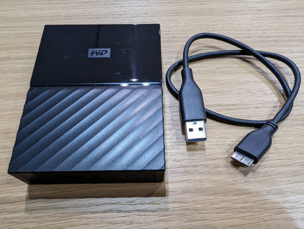 【中古】 WD My Passport WDBYFT0020BBK HDD ブラック ポータブル ケース付き