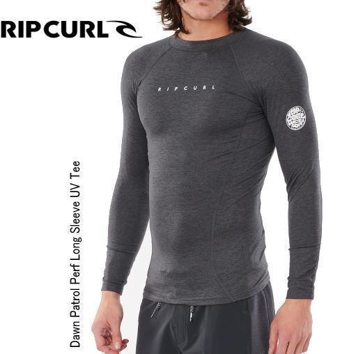送料無料【サイズXL】　リップカール　RIPCURL ラッシュガード　長袖　黒灰　メンズ XL