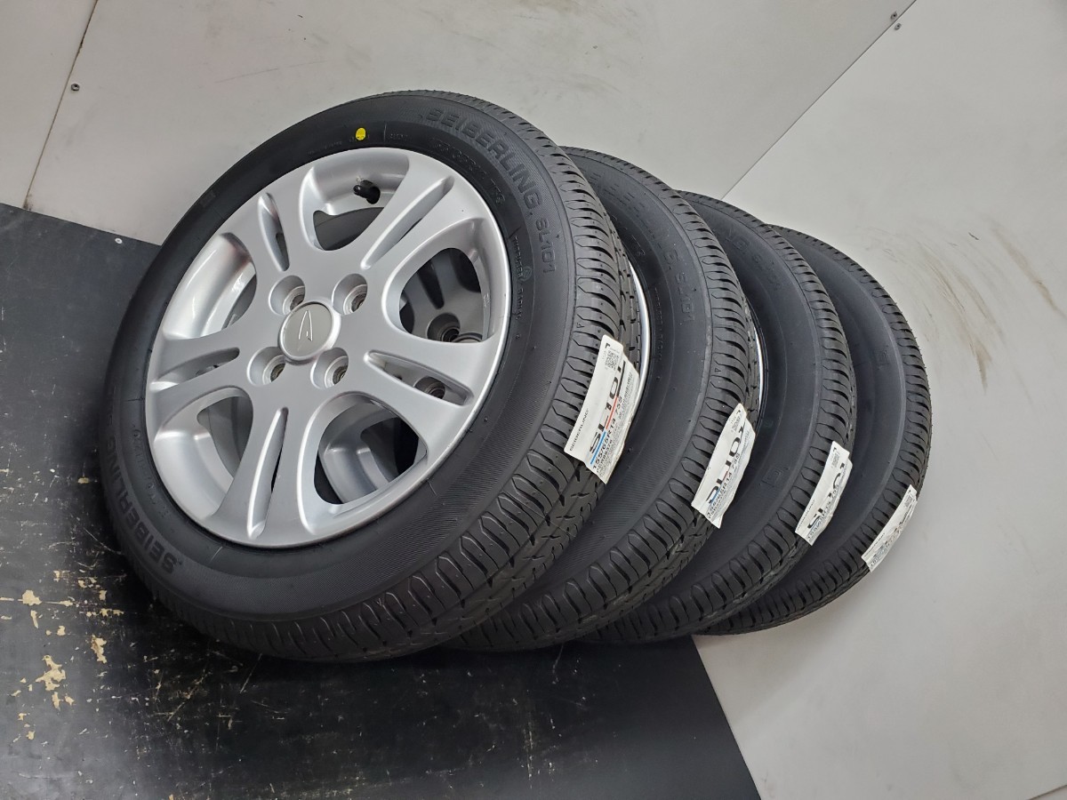 155/65R14 夏タイヤ ラジアル 23年式 新品タイヤ ブリヂストン ダイハツ純正 アルミホイール 14インチ 4.5J 送料無料 条件付き