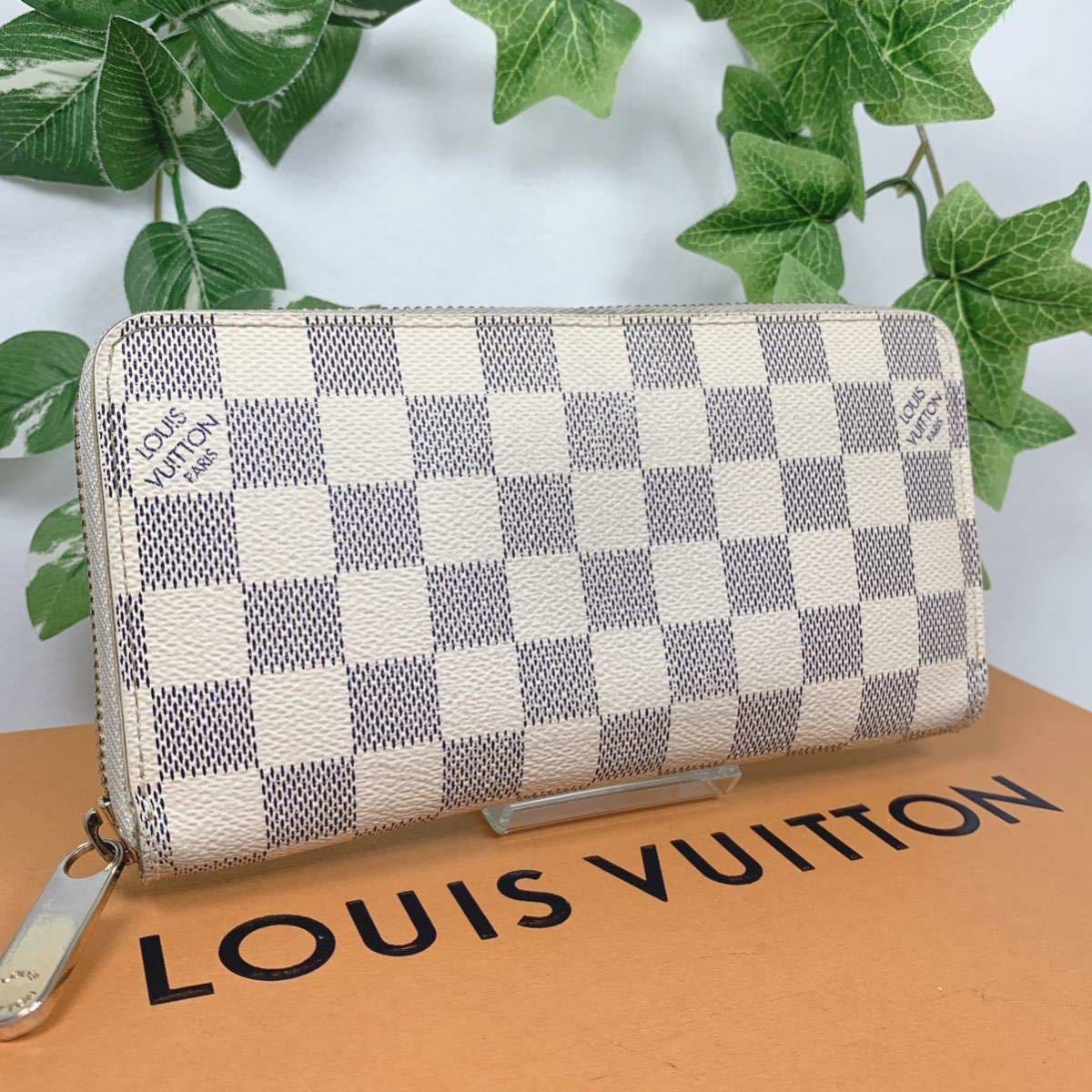 1円 ルイヴィトン LOUIS VUITTON ダミエ アズール ジッピー ラウンド 