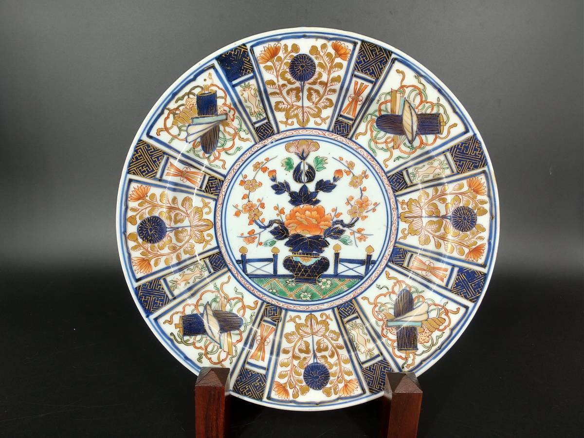 【HOT，SALE】 〇古伊万里 江戸中期 金襴手 色絵花盆文皿 〇(色絵)｜売買されたオークション情報、yahooの商品情報をアーカイブ公開 - オークファン 伊万里、有田