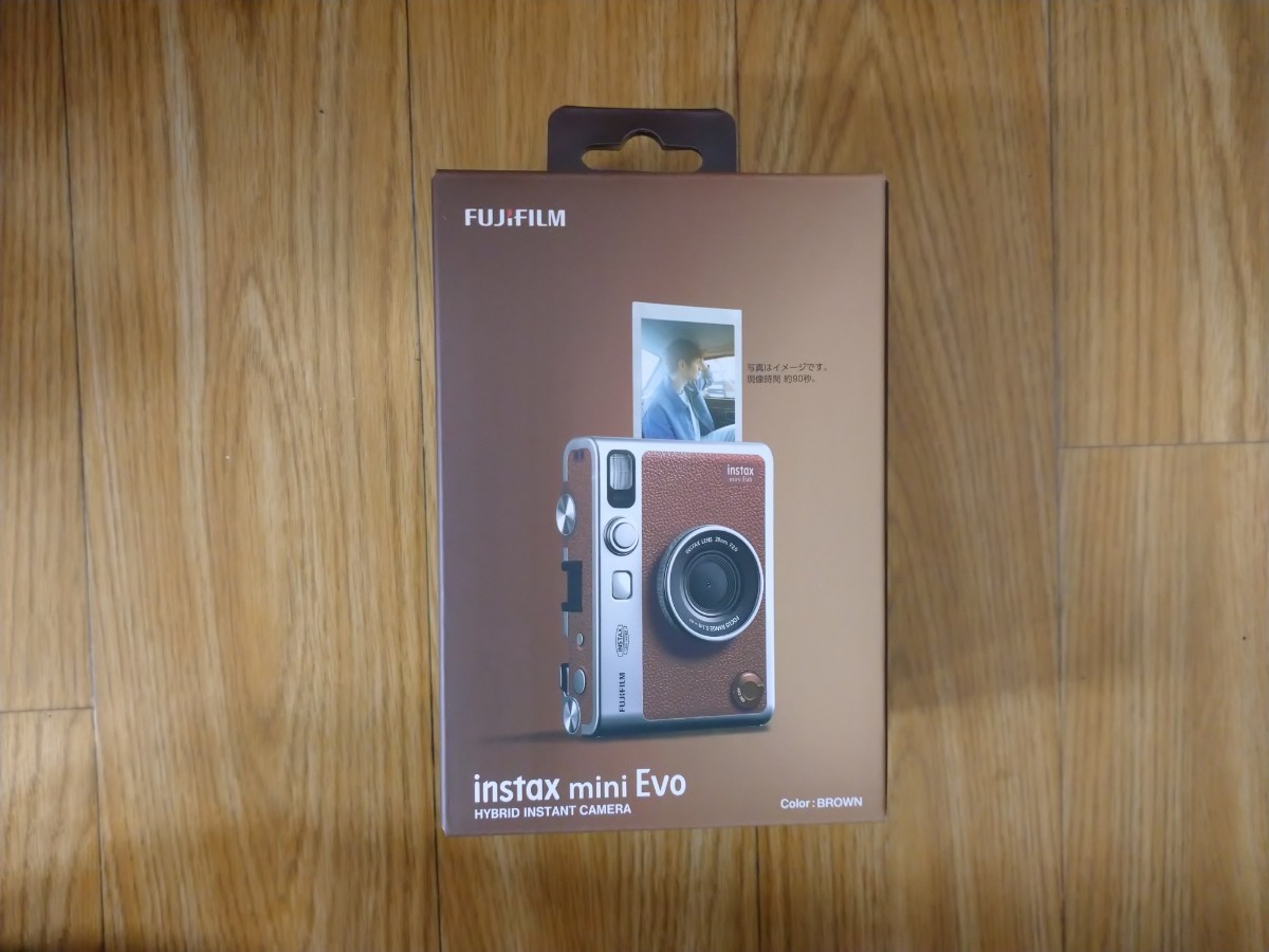 送料無し チェキ instax mini EVO ブラウン フジフイルム インスタント 