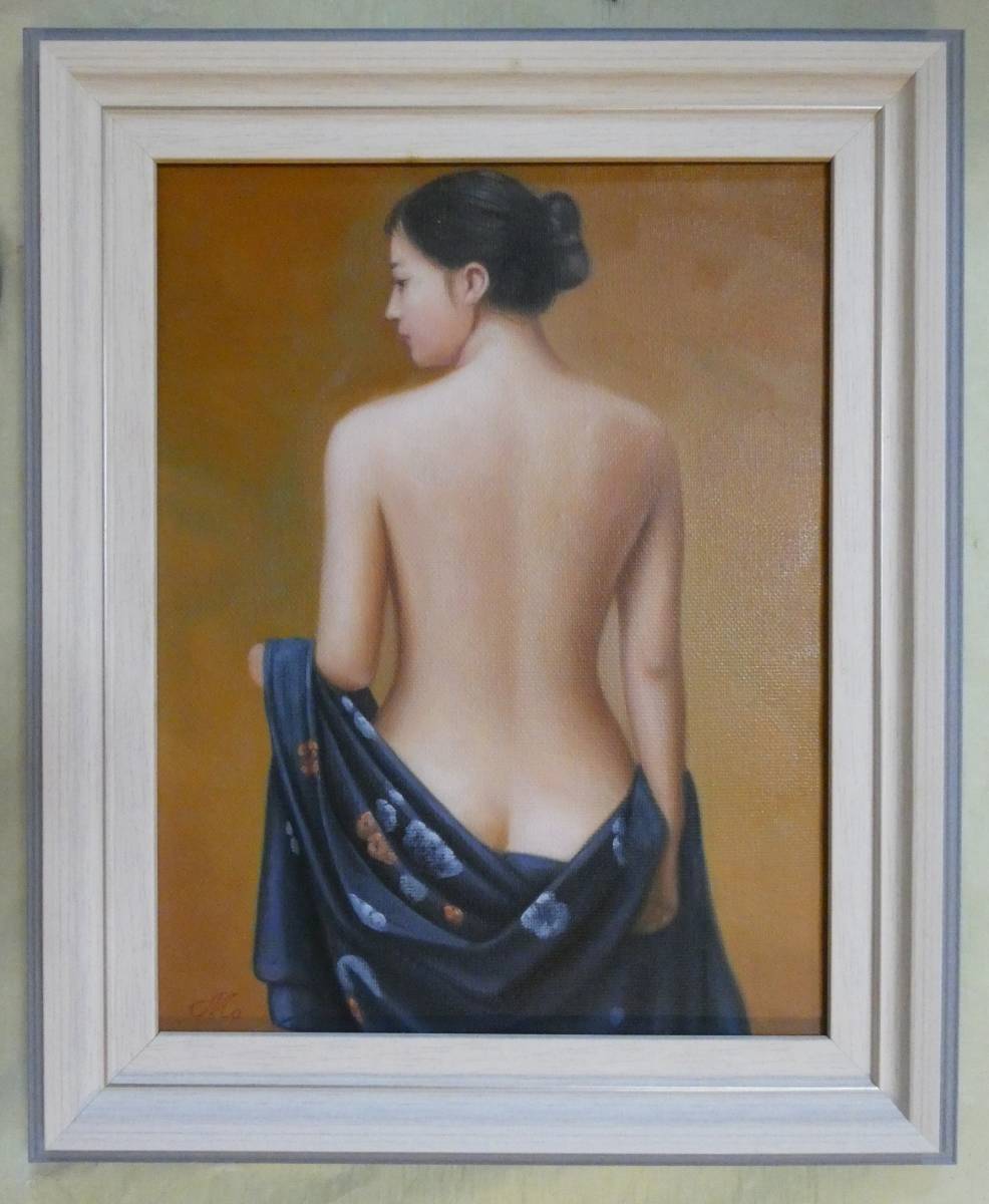 油彩 / 人物画 ○ 絵画 人気作品○ 【花模樣】森本草介 / 正面サイン