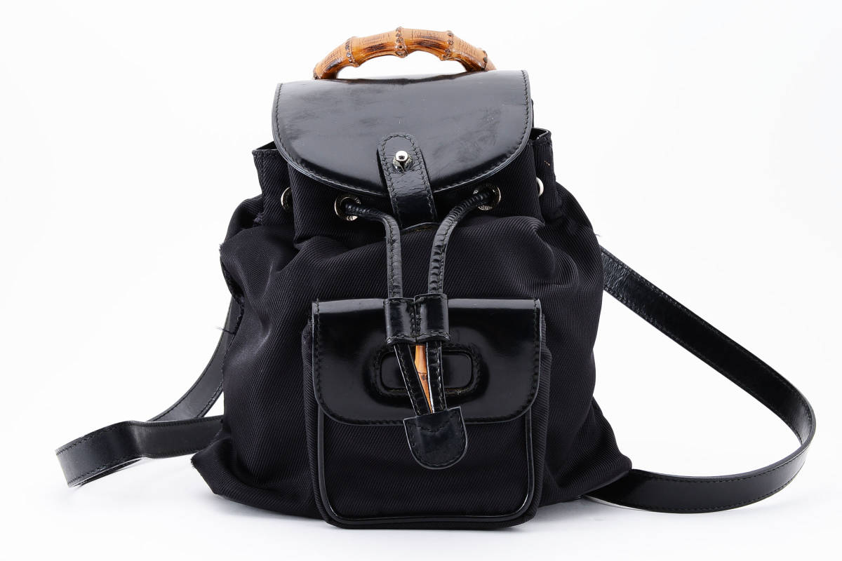 1円 GUCCI ヴィンテージ グッチ オールドグッチ バンブー エナメル 