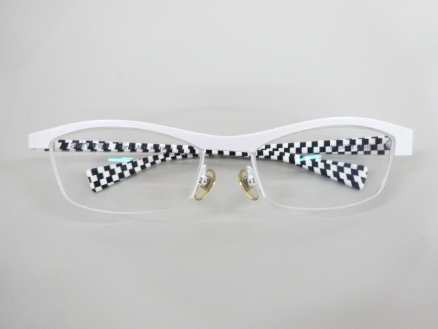 美品アランミクリ S+ARCK メガネ チタン製 ハーフリム フランス