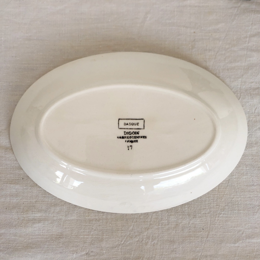 食器 美品◇フランス アンティーク/ サルグミンヌ窯 / バスク模様の