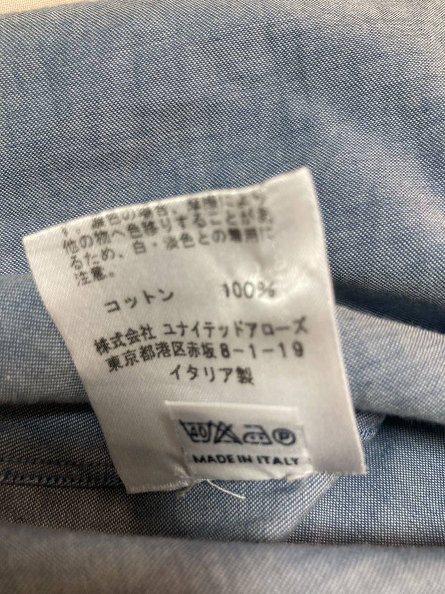 イタリア製　リベラーノリベラーノ liverano & liverano ボタンダウン 長袖　シャンブレー　シャツ コットン　39 M ボレッリ LIVERANO &amp; リベラーノ コート パニコ ＆