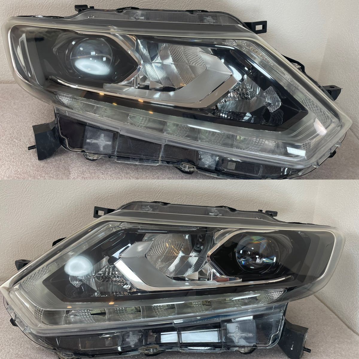 【美品 破損なし】日産 エクストレイル 前期 NT32 T32 ヘッドライト ヘッドランプ 左右セット LED KOITO100-17942 打刻F 純正 #2