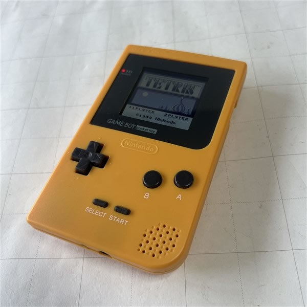 GBCゲームボーイポケット本体 MGB-001 黄イエロー 外装新品 IPSバックライト改造　定形外送料無料
