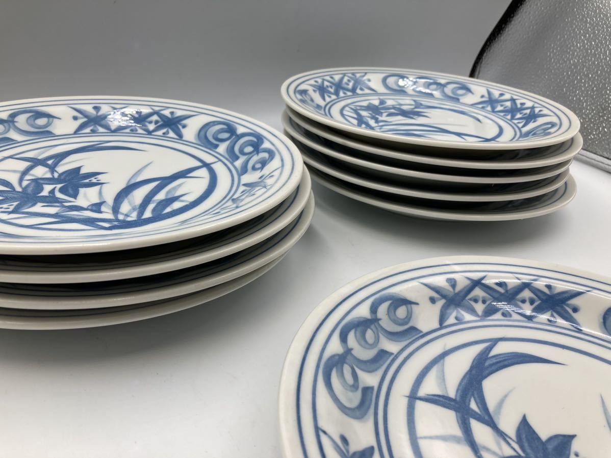 古染付 古伊万里 10枚 10客 日本料理 懐石料理 刺身皿 焼物