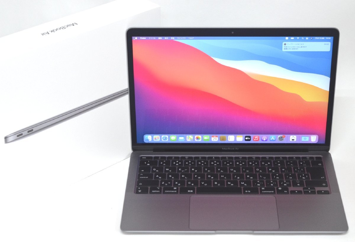 ∞ 1円～最短発送 人気！美品 MacBook Air (M1， 2020) MGN73J/A 8C/8C メモリ:8GB SSD:512GB スペースグレイ 43P4