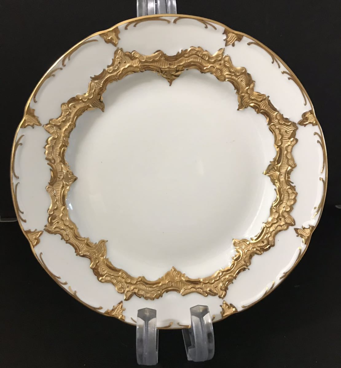 マイセン MEISSEN ピンクローズ 透かしプレート 飾り皿 MEISSEN - ○美