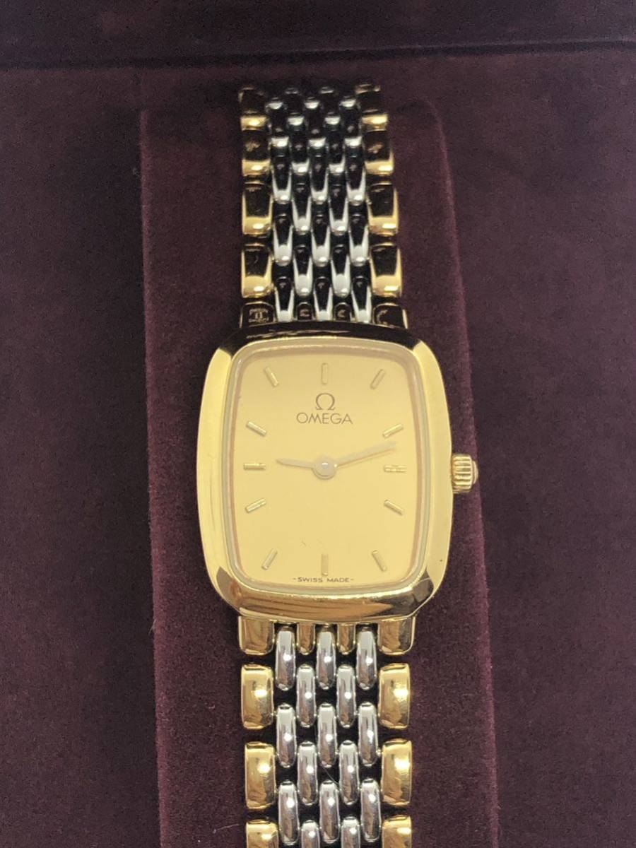 OMEGA オメガ DeVille デビル スクエア レディース クオーツ ゴールド