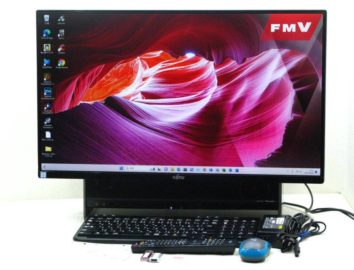 (A-43)★ ESPRIMO FH90/A3 i7-6700HQ★SSD 512GB HDD 3TB★16GB★27型ワイド 地デジ/TV ダブル録画★windows11★office365★PowerDVD★