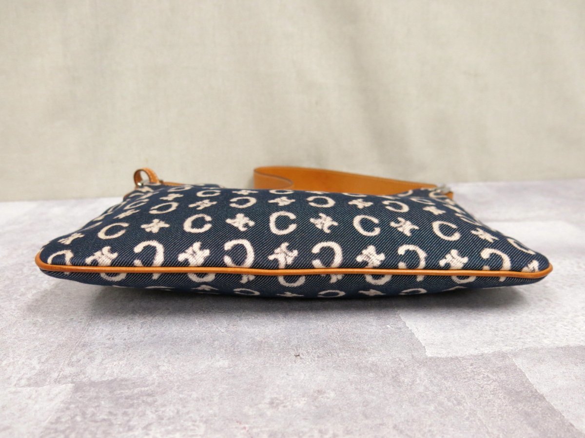超美品○CELINE セリーヌ○Cマカダム○デニム カーフ レザー 本革  