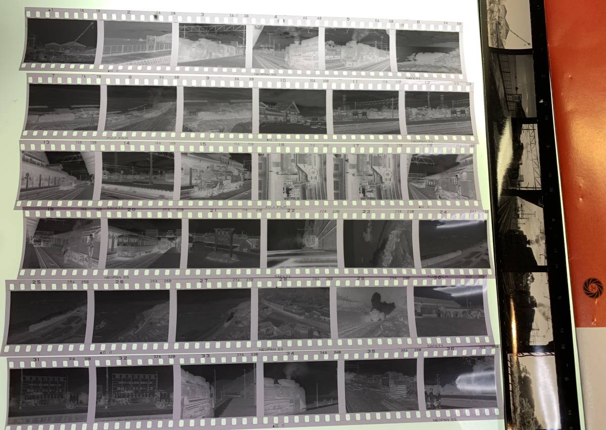 ＊古い 鉄道写真 ネガフィルム『昭和40年代 D51 C12 蒸気機関車 青海川駅 直江津駅 名立駅 信越本線 複線化工事 新潟県』