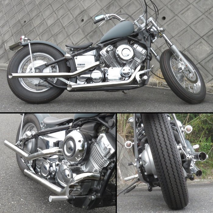 YAMAHA ドラッグスター400 クラシックDS4 DSC4スチール製マフラー ヤマハ ドラッグスター 400 クラシック 400 DS4 DSC4 ドラッグ パイプ