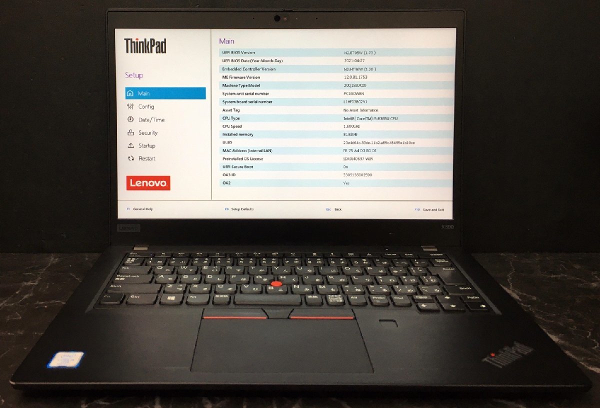 1円～ □ジャンク LENOVO ThinkPad X390 / 第8世代 / Core i5 8365U