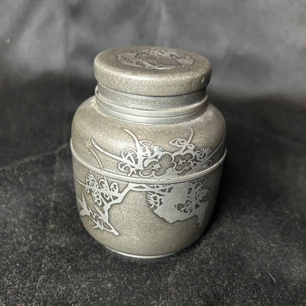 時代唐物 在銘 古錫 茶壷 茶入 煎茶道具 煎茶道具 唐物 中国古玩 茶入 茶壷 間 時代 錫製 茶托 唐物[