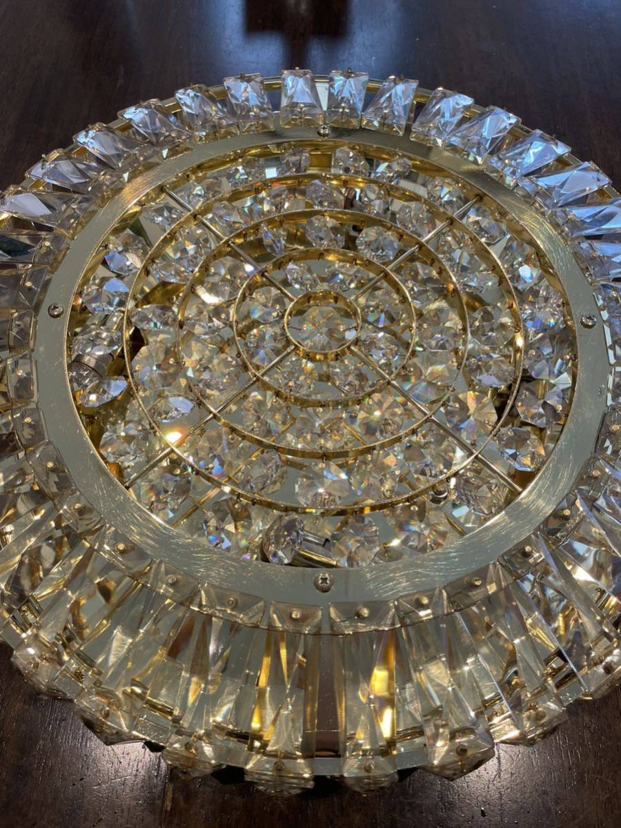 豪華 シャンデリア 45㎝ スワロフスキー サロンバス ゴールドキング  