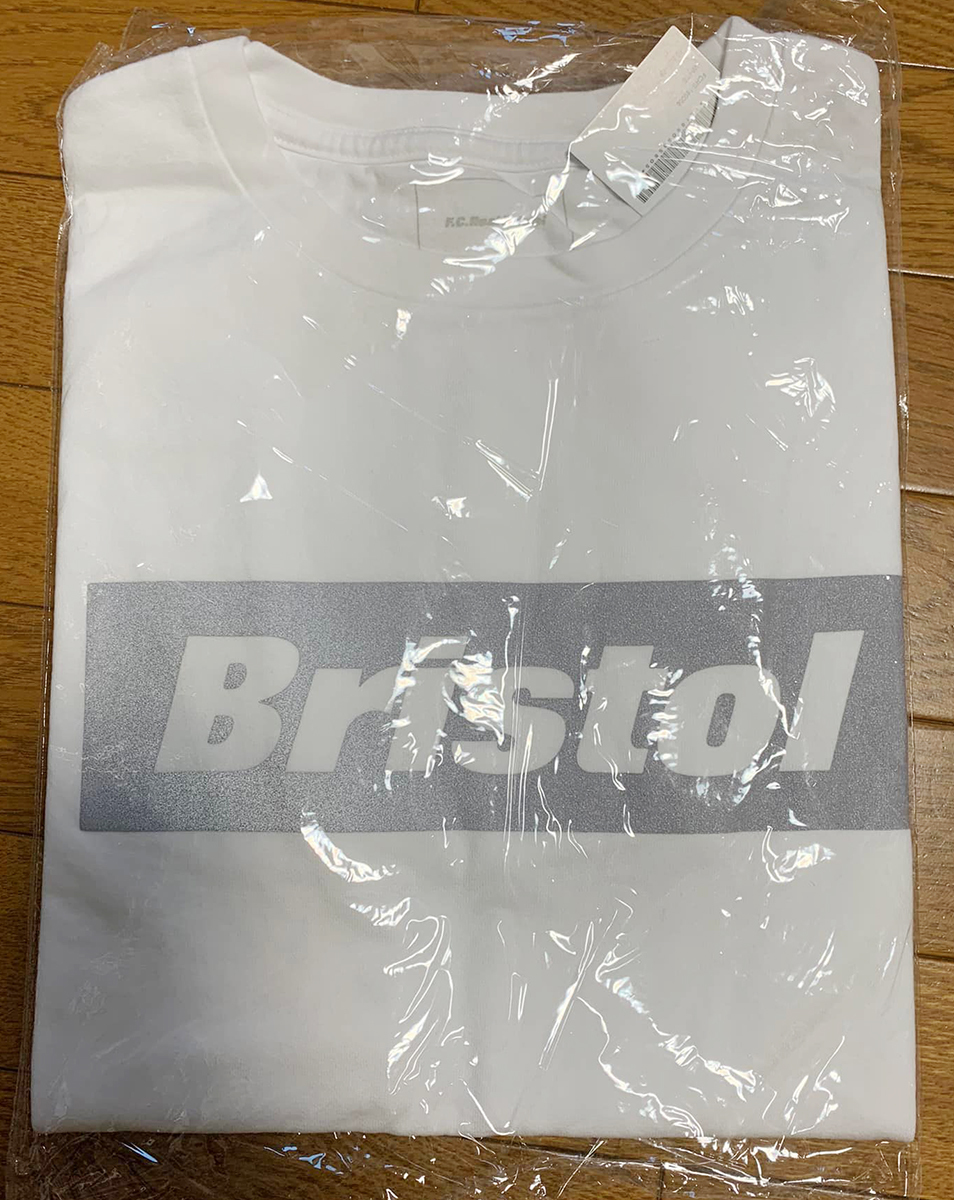新品未使用【bristol】 F.C.R.B. REFLECTIVE BOX TEE サイズ：L　ブリストル　カラー：白 BOXリフレクトTシャツ REFLECTIVE BOX TEE