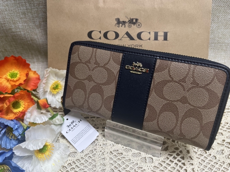 コーチ 財布 COACH 長財布 シグネチャー ロング ラウンドジップ アウトレット レディース財布 プレゼント 贈り物 ギフト 新品A023 F54630