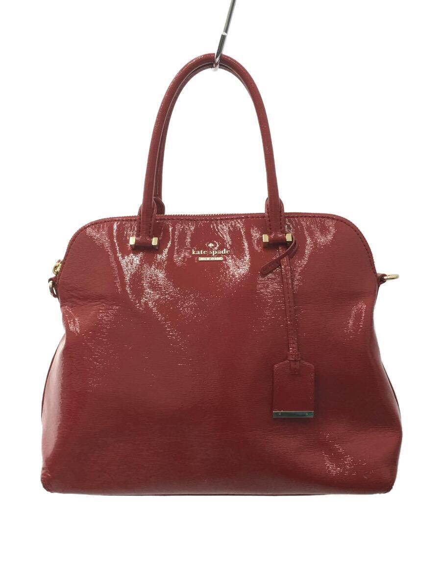 kate spade new york◆エナメルトートバッグ/レザー/RED