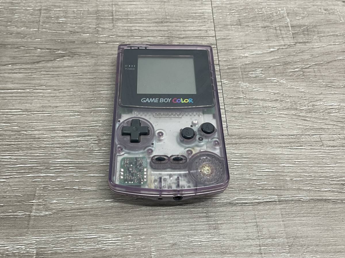 ☆ GB ☆ ゲームボーイカラー クリアパープル 動作品 状態良好 本体 箱