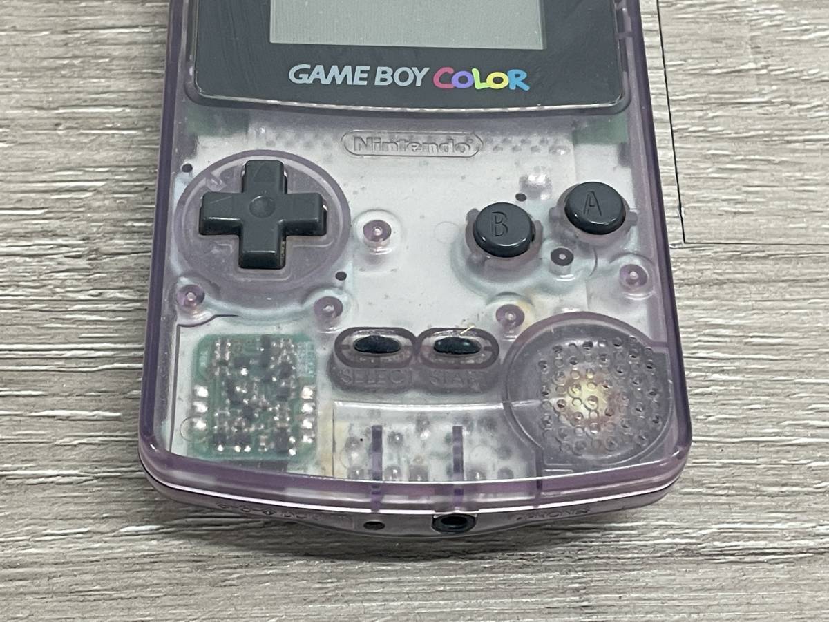 ☆ GB ☆ ゲームボーイカラー クリアパープル 動作品 状態良好 本体 箱