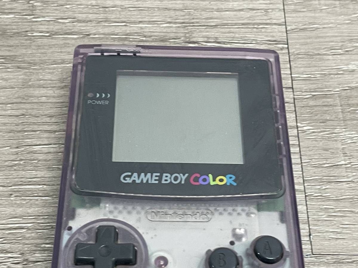 ☆ GB ☆ ゲームボーイカラー クリアパープル 動作品 状態良好 本体 箱