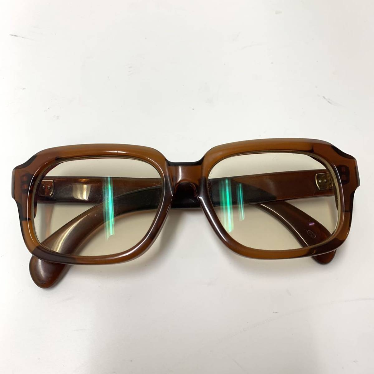 VINTAGE サングラス メガネ 眼鏡 日本製 手造り ハンドメイド メガネフレーム 度入り ヴィンテージ 極上【レターパックプラス郵送可】#112