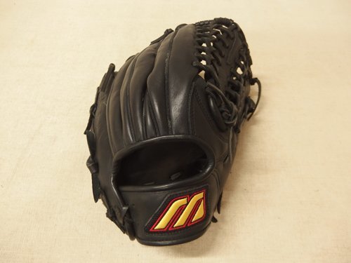 0730404a【MIZUNO Victory Stage N33007 右投げ グローブ】ミズノ/黒/軟式野球/CREST HIDE/NATURAL L/中古品