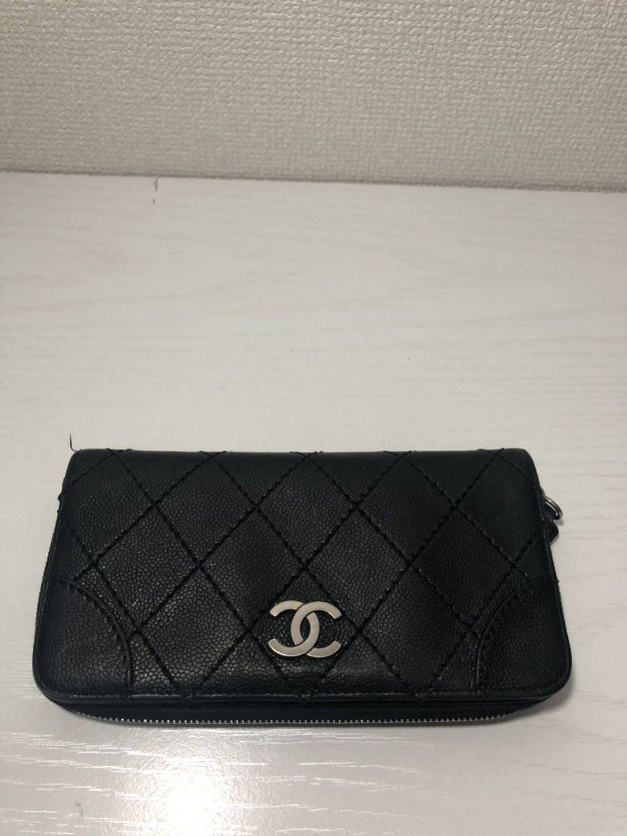 CHANEL シャネル キャビアスキン ワイルドステッチ ラウンド