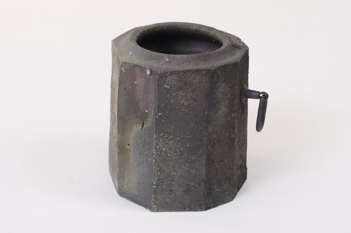 備前焼 陶器 花瓶 山本宗秀 備前焼 山本宗秀 面取掛花入 / 花瓶 花器 茶道具 備前焼 花入れ 山本