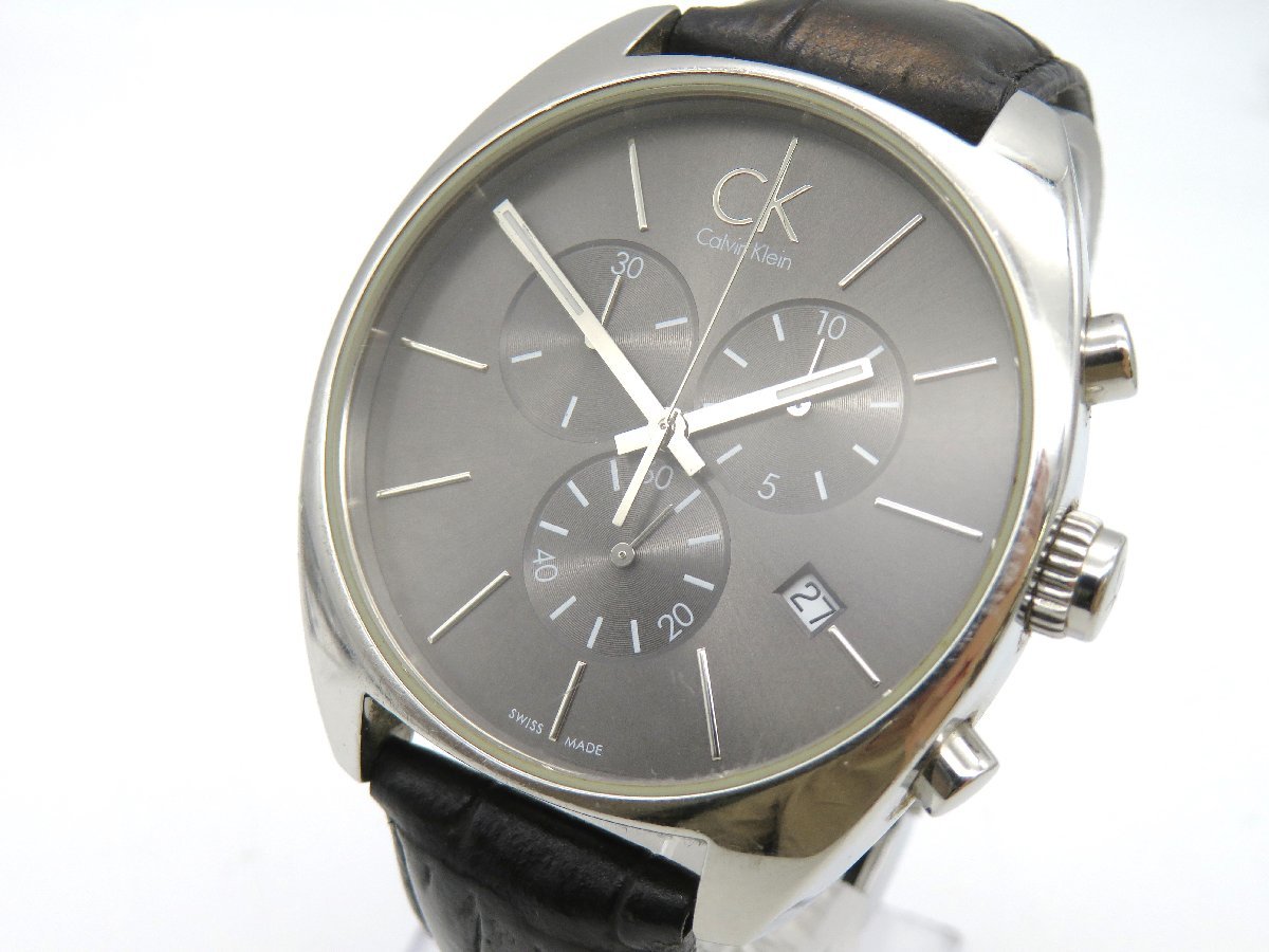 1円◇稼働◇　CK　K2F271　　シルバー　クオーツ　メンズ　腕時計　　C16403