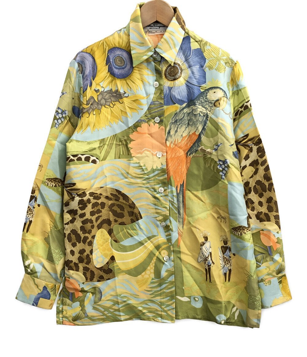  サルバトーレフェラガモ 長袖シャツ シルク100％ レディース 38 S Salvatore Ferragamo 1003(レディースファッション)｜売買されたオークション情報、yahooの商品情報をアーカイブ公開 - オークファン その他