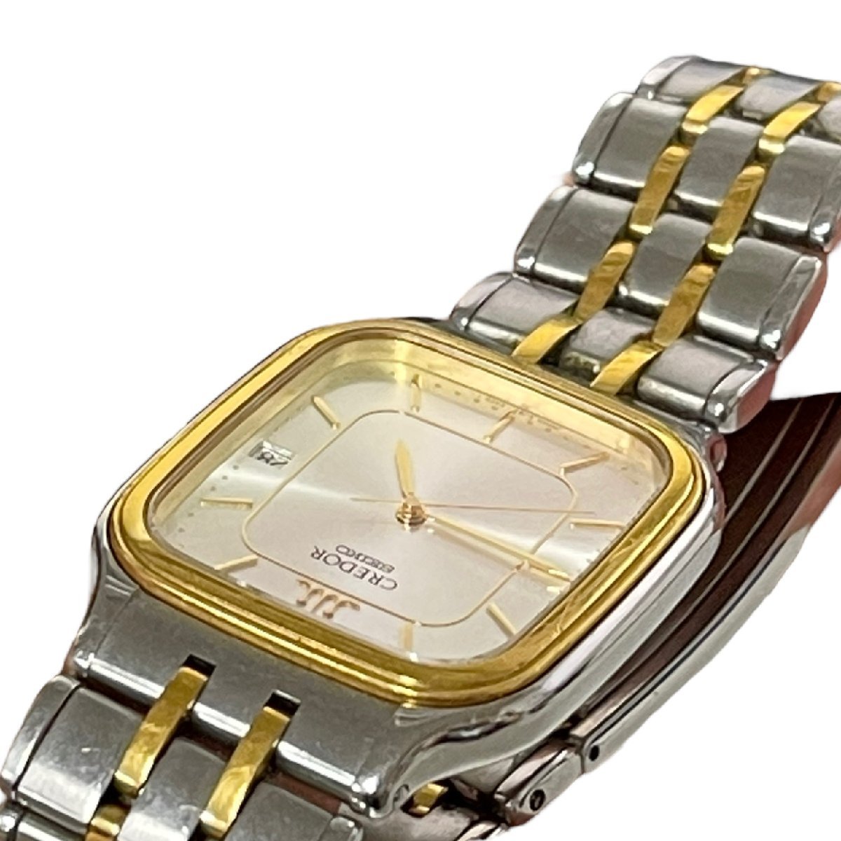 【S】SEIKO CREDOR 腕時計18Kベゼル クレドール 稼動品SEIKO CREDOR 18KTベゼル3針腕時計メンズデイト