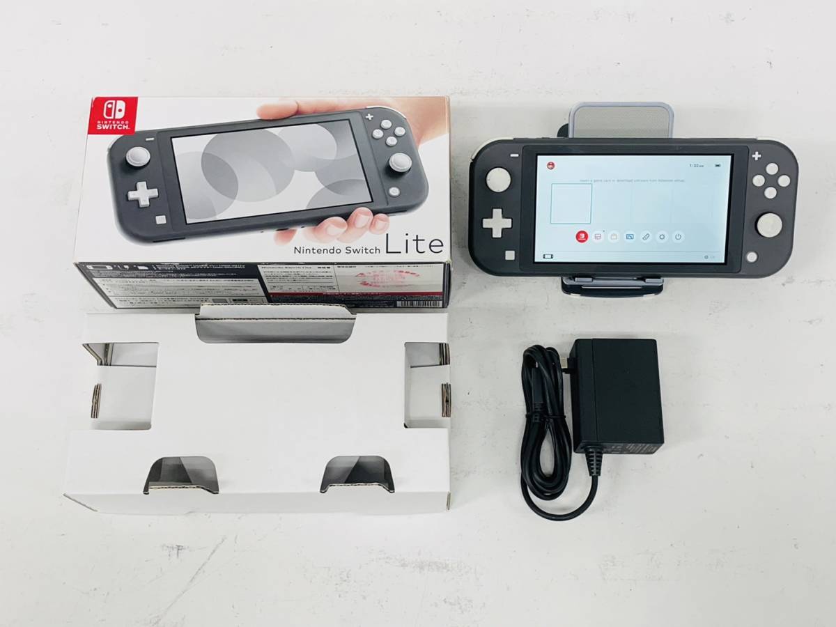 Nintendo Switch Lite Glay グレー 箱 充電器 内箱 有 動作確認済み S1