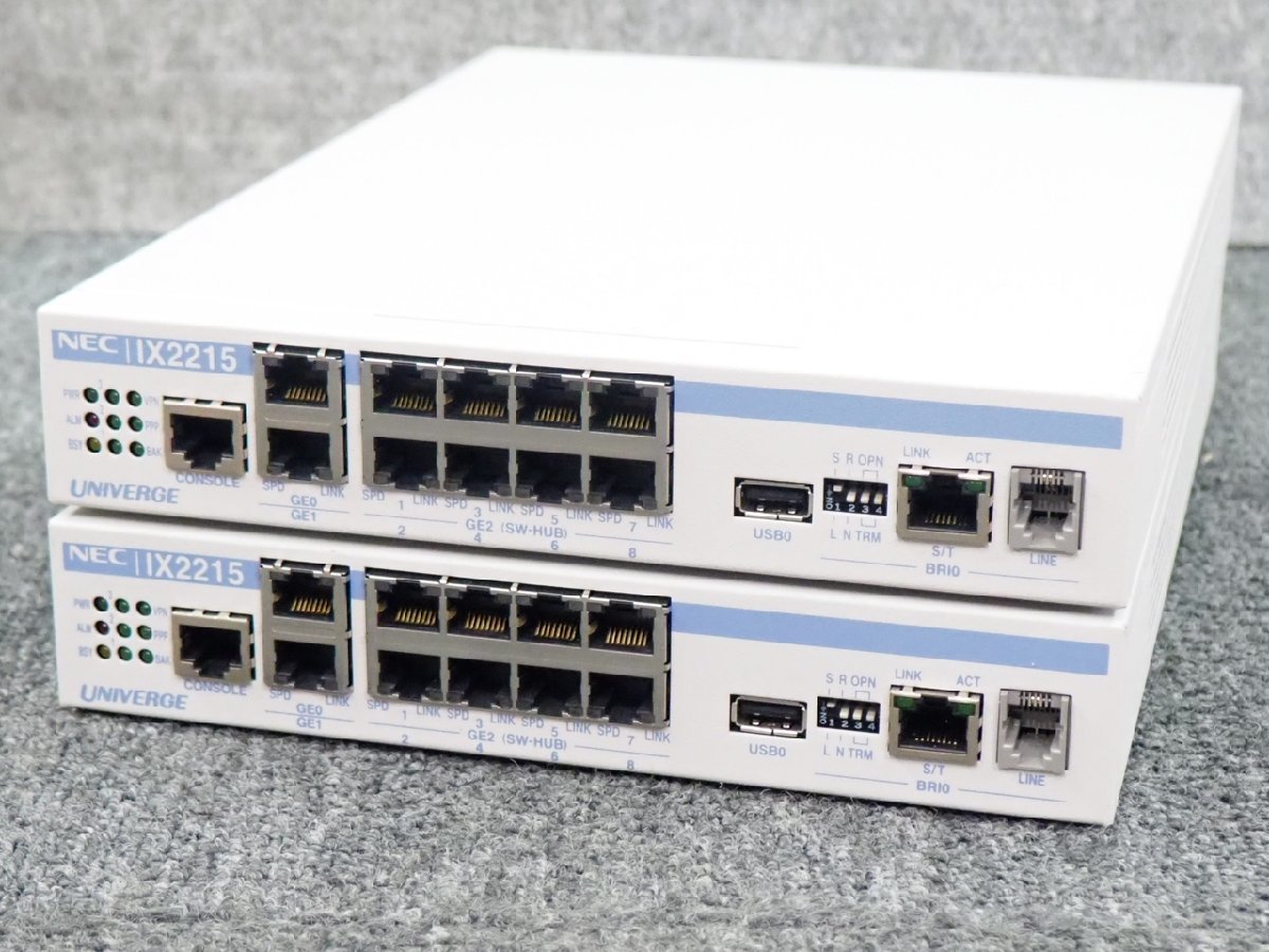 [N216] ☆ 2台セット！ ☆ NEC VPN対応高速アクセスルータ　UNIVERGE IX2215 ☆ ix2215-ms-8.10.11.b.ldc ☆