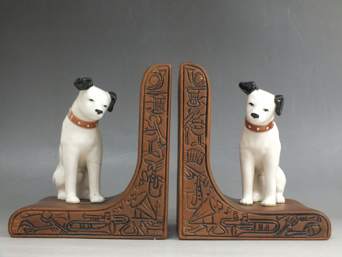 ビクター犬 ニッパー犬 メルカリ | - 陶器ブックエンド 日本ビクター