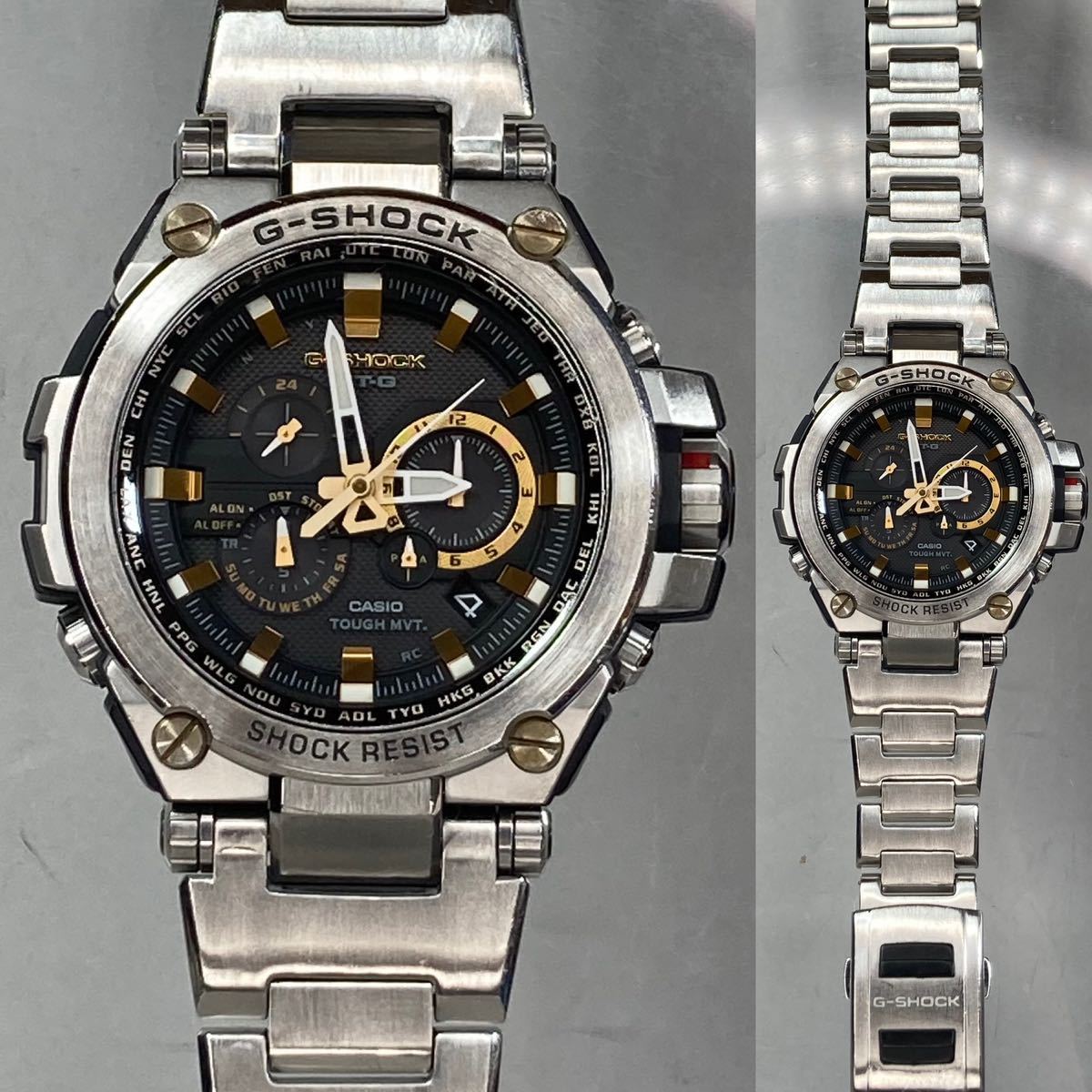 美品 G-SHOCK MTG-S1000D-1A9JF MT-G タフソーラー 電波受信 電波