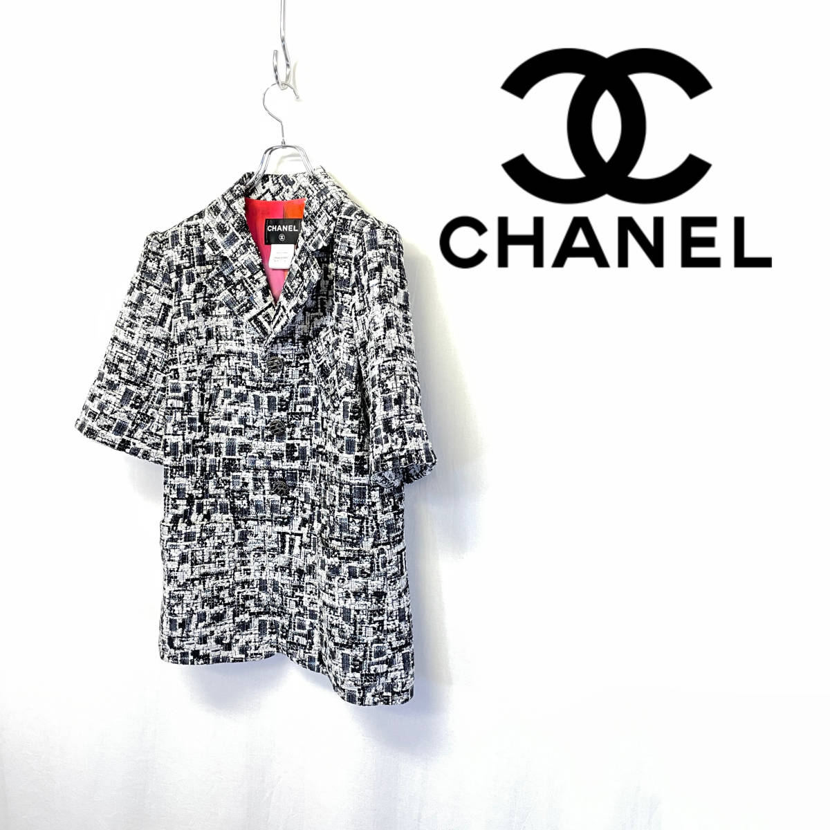 CHANEL シャネル ココシャネルボタン ルサージュ ツイード 半袖 ジャケット size 46 P51445 W05644 B5118