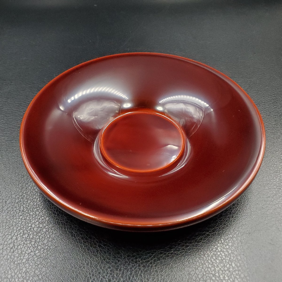【宝蔵】輪島塗 五島屋謹製 塗師/俊峰 溜塗 茶托 5客 12.5cm 煎茶道具 天然木 漆塗り 漆芸 漆器 共箱