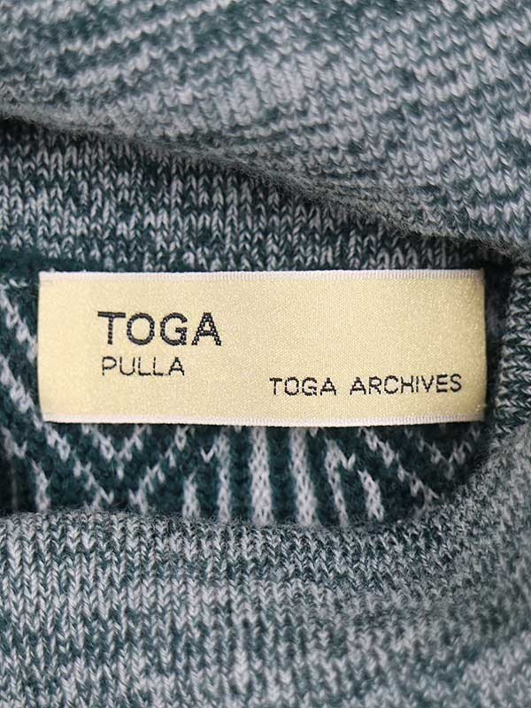 TOGA PULLA トーガ プルラ ミックスジャガードニットスカート グリーン  
