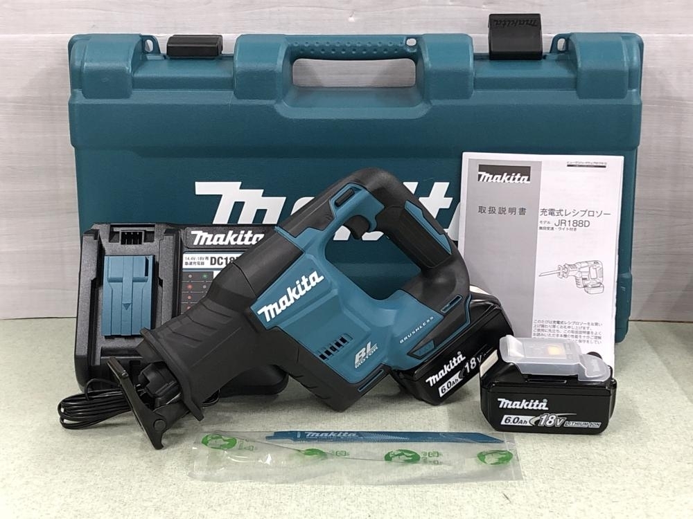 003☆未使用品・即決価格☆　マキタ 充電式レシプロソー JR188DRGX　バッテリ2個